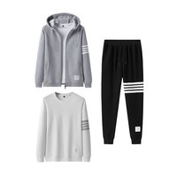 Ensemble de survêtement en coton épais personnalisé pour homme, style streetwear décontracté à capuche, vente en gros