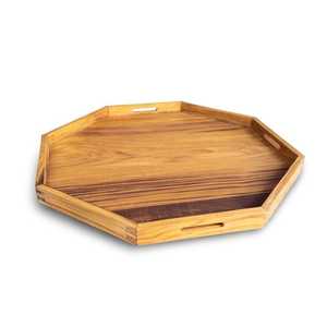 Bandeja Redonda de Madera Clásica y Duradera HAC-368 de H a CRAFT, para Servir en el Hogar, Cocina, Comedor, Decoración, Bodas y Eventos - Product Image 5