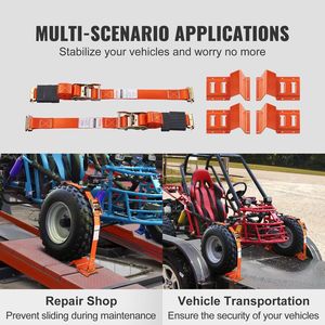 Kit di Ancoraggio per Ruote Resistenti 2'' X 96'' per Rimorchi ATV UTV da 10''-23'' con Sistema di Fissaggio a Cricchetto - Product Image 6