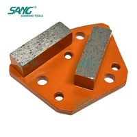 Disque de meulage diamanté à segments trapézoïdaux à double barre, bloc de meulage diamanté magnétique pour meuleuses Blastrac Diamatic ASL CPS