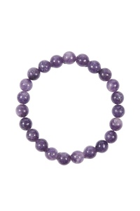 Bracelet en Lepidolite, perles de 8 mm, pierre naturelle, guérison, amour/mascotte, qualité supérieure, fait main, écologique, de MUNTAHA AGATE EXPORT - Product Image 2