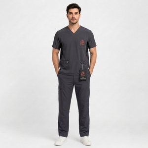 Conjuntos de Uniformes Médicos Unisex de Tela de Lona Premium Suave Antiarrugas y Lavable, Uniformes de Hospital de Alta Calidad - Product Image 1