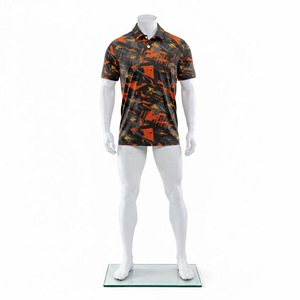 Camisa de Golf Casual de Punto a Rayas Antiarrugas para Hombre, Manga Corta, Absorbe la Humedad, Poliéster de Alto Rendimiento, Secado Rápido - Product Image 2