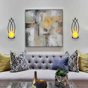 Elegante Juego de Candelabros de Pared de Metal Negro, Diseño Curvo y Elegante, Construcción Robusta, Brillo Ambiental Cálido, Perfecto para Decoración del Hogar con Estilo - Product Image 4