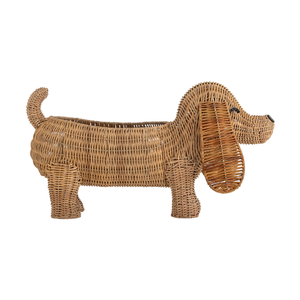 Panier de rangement en rotin pour chambre d'enfant, adorable chien teckel, panier en osier en forme d'animal, parfait pour ranger les jouets et les serviettes - Product Image 4
