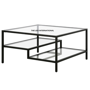 Table basse en aluminium massif et verre, sur mesure, de forme et de taille personnalisées, durable, moderne, de haute qualité, pour salon, hôtel, villa - Product Image 4