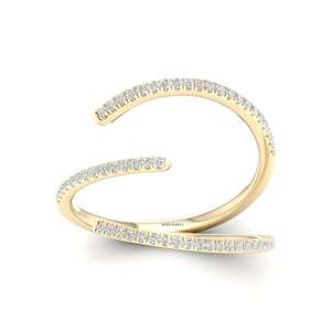 Anillo Clásico en Espiral con Diamante Cultivado en Laboratorio, Oro 10K/14K/18K, Plata 925/935, Bañado en Rodio, para Boda, Compromiso o Fiesta - Product Image 2