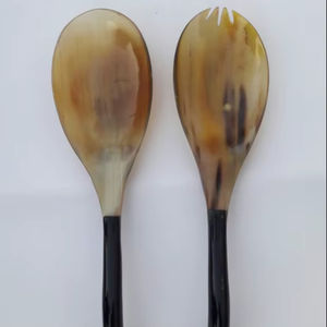 Juego de cucharas para ensalada de cuerno de búfalo auténtico, muy vendido, a precio de mayorista. - Product Image 1