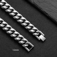 Collier chaîne cubaine en acier inoxydable en gros, style hip-hop unisexe, 6-12mm, 17-70cm, MOQ 1