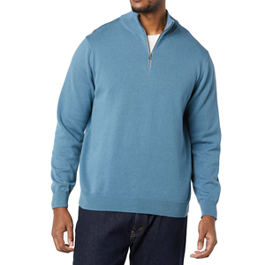 Sudadera Casual de Invierno para Hombre, 100% Algodón, con Cierre de Cremallera, Diseño Digital Sólido, Cuello Alto, Corte Regular, Mezcla de Algodón Básico - Product Image 6