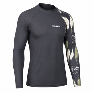 Chemise de compression à manches longues pour homme Warpro Industry, impression par sublimation, séchage rapide, manches longues, motif bleu vert - Product Image 1