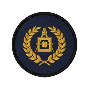 Parche Masónico Personalizado de Estrella Blanca Pequeña, Redondo, Bordado en Azul Marino, Insignia Masónica, Aplique Hecho a Mano para Blazer - Product Image 3