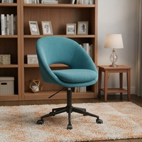 Chaise de bureau ergonomique pivotante à 360 degrés, multifonctionnelle, moderne, avec revêtement en velours et structure en fer, hauteur réglable
