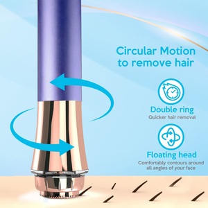 Rechargeable Facial Hair Remover big blade head 360-degree LED 18K gold plated Type C rose gold plated - Product Image 2