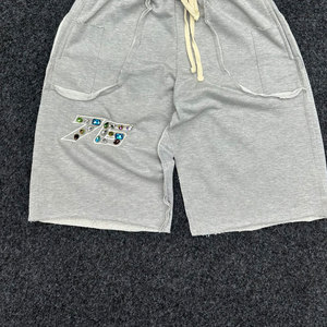 Shorts Bermuda Homme Gris en Toile Polyester/Coton à Taille Mi-Haute avec Cordon de Serrage, Poches Avant, Décontracté, Respirant, Coupe-Vent, Écologique - Product Image 4