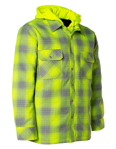 <b>Mens</b> High Quality Eco-Friendly Windproof Long Sleeve Plaid <b>Flannel</b> Hoodie Streetwear <b>Jacket</b> Casual Zipper Fleece Lined Outerwear - Product Image 1