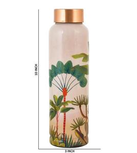 Tropical Printed <b>Copper</b> Water <b>Bottle</b> Designer Ayurvedic <b>Drinking</b> <b>Bottle</b> Leakproof Reusable <b>Copper</b> Flask Gift - Product Image 1