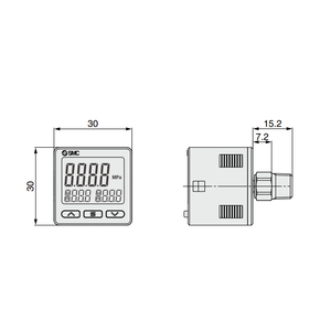 Modèle de pressostat numérique SMC Pneumatics P601010-13-2 - Product Image 2