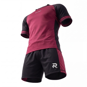 Ensemble de maillot de rugby RYDOM noir et rose à manches courtes, respirant, à séchage rapide, pour adultes, unisexe, vêtements de sport - Product Image 6