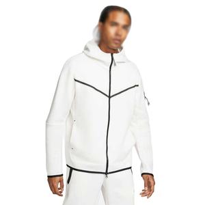 Survêtement d'entraînement en polaire pour hommes, col à capuche, motif solide, jogging, vêtements de maternité, ensemble deux pièces - Product Image 2