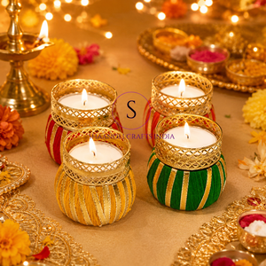 Indian Tea Light Candle Holder Festive Home Decor Pooja Housewarming Henna Haldi Mehandi Wedding Decoration Return Gifts Candle - Product Image 6