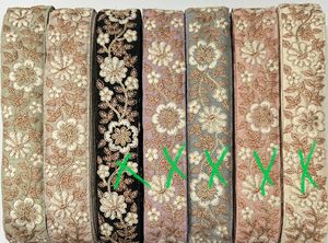 Handmade 100% Cotton Embroidery <b>Lace</b> Trimming with Sequins for Dresses Bags & Home Decor - Product Image 1