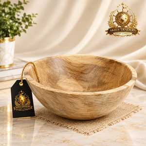 Tazón de Madera de Palma con Textura Rústica, Ecológico, de Grano Natural, para Ensaladas y Frutas, Vajilla al por Mayor - Product Image 5