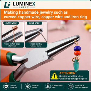 LUMINEX IMPEX LUB=113 <b>Long</b> <b>Nose</b> Stainless Steel Lightweight Smooth Work Jewelry Making Polishing Pliers - Product Image 2