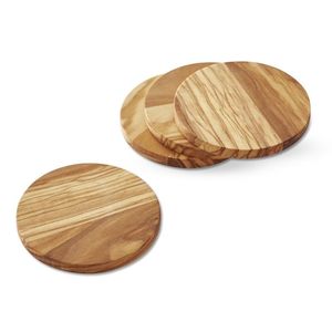 Sous-verres ronds en bois résistants à la chaleur pour la protection des tables à la maison, à l'hôtel et au café - Product Image 1