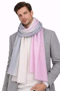 Estola de Diseño de Lujo VIC de Cachemira y Lana Fina, Tricolor Degradado, Transpirable, para Invierno, Unisex, para Uso Diario en Exteriores, Tamaño 70 x 200 cm - Product Image 6