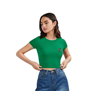 เสื้อครอปท็อปผู้หญิง ดีไซน์เรียบหรู น้ำหนักเบา สวมใส่สบาย ผ้าสัมผัสนุ่ม แฟชั่นมินิมอล เหมาะสำหรับวันหยุดฤดูร้อน - Product Image 2