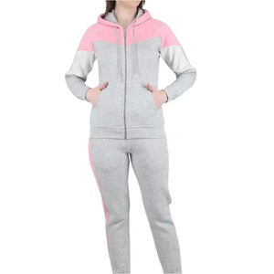 Ensemble de survêtement d'hiver pour femmes, haut à manches longues à capuche, pantalon assorti, uni, 2 pièces, décontracté, fitness, course à pied, 100% coton - Product Image 1