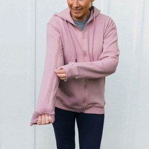 Sweat à capuche color block esthétique pour femme, en polaire, style urbain professionnel, nouvelle collection 2026 - Product Image 3