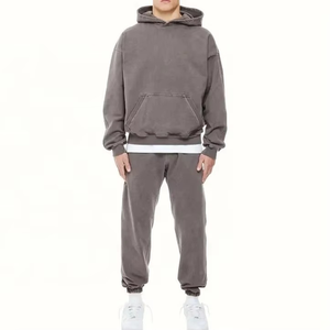 Trajes Deportivos de Invierno para Hombre, de Primera Calidad, Más Vendidos, Casuales, Ecológicos, de Color Sólido, de Poliéster/Algodón, Cómodos, con Capucha, Elásticos en Cuatro Direcciones - Product Image 1