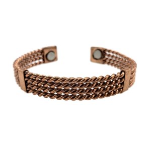 <b>Copper</b> Alloy Cuff <b>Bracelet</b> Antique <b>Copper</b> Plated Vintage Twisted Wire Design Unisex Jewelry - Product Image 5