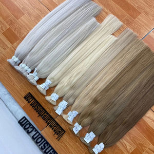 Extensions de cheveux vierges Remy 100% humains, double épaisseur, toutes couleurs, lisses, en vrac, origine Vietnam, qualité russe - Product Image 1