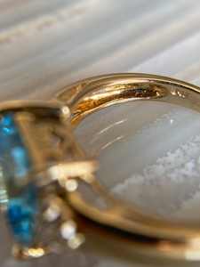 Bague en argent sterling S925 avec zircon bleu marine rectangulaire et rangée de diamants pour femme, bague simple et élégante - Product Image 3