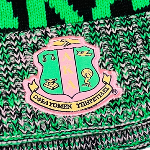 AKA Black <b>Beanie</b> <b>Hat</b> With Pom Green Embroidered Letter Knit Winter Cap Warm Casual Fashion Headwear Stylish <b>Hat</b> for <b>Men</b> Women - Product Image 6