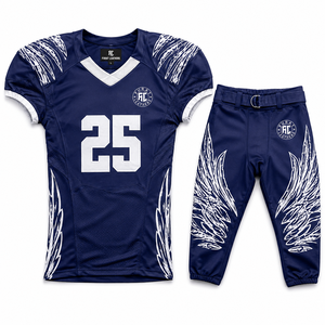 Conjunto de Jersey de Fútbol Americano FURAT LEATHERS, Diseño Pantera Azul Marino, Cuello en V, Manga Corta, Sublimado, Absorbe la Humedad, 340g, 3D, para Hombre Adulto - Product Image 1
