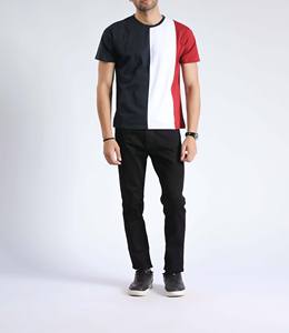 Camisetas Ligeras y Transpirables para Hombre, Camisetas de Algodón de Color Sólido, Camisetas con Bloques de Color y Rayas en Negro, Blanco y Rojo, Ropa Casual Inspirada en el Hip-Hop - Product Image 5