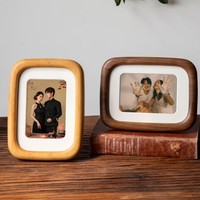 Juego de Marcos de Fotos de Madera de Nogal Nórdico Hechos a Mano, Ecológicos y de Lujo, Tamaño Personalizado, Retrato Familiar, Adorno de Mesa de Alta Calidad