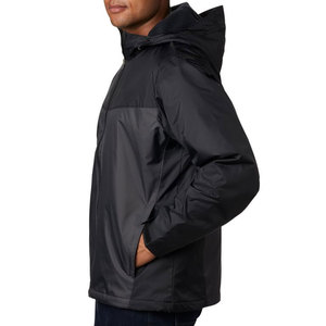 Chaqueta Acolchada con Capucha para Hombre, Negra, Cortavientos, con Cierre de Cremallera, Exterior de Poliéster, Estilo Casual para Invierno, Corte Regular, Color Sólido - Product Image 2