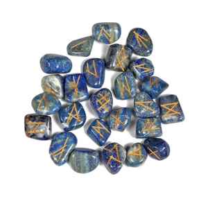 Juego de Piedras Rúnicas de Gemas Azules Pulimentadas, Forma Libre, Cristal Natural Curativo, Reiki, Arte Coleccionable - Product Image 1