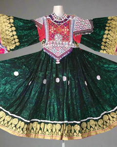 Vestido de Festival Afgano Kuchi 2026 Hecho a Mano para Mujer, Vestido Largo de Encaje Bordado Tradicional Vintage que Refleja el Estilo Pashtun - Product Image 4