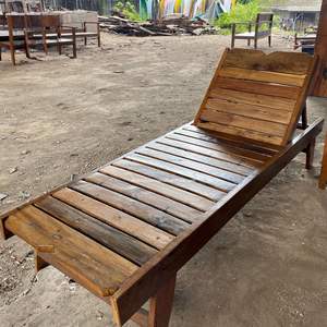 เตียงอาบแดดไม้เรือรีไซเคิลสีธรรมชาติสำหรับริมสระน้ำ ชายหาด รีสอร์ท โรงแรม วิลล่า แบบถอดประกอบได้ - Product Image 3