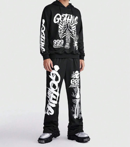 Conjunto de Chándal para Hombre 100% Algodón con Logotipo Personalizado OEM – Sudadera con Capucha Oversize Transpirable de Alta Calidad con Lavado Ácido y Estampado Urbano para Invierno - Product Image 3