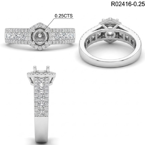 China Wholesale Jewelry 18k Solid White Gold Classic Real Diamond Solitaire Semi Mount Engagement Wedding Party Ring Women - Product Image 6