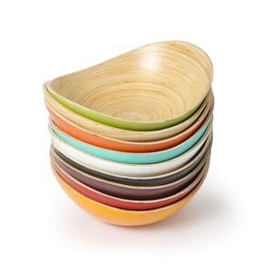 Ensemble personnalisable de bols à salade et à fruits en bambou écologiques, vaisselle durable et colorée, bol et cuillère tissés pour cuisine et hôtel - Product Image 5