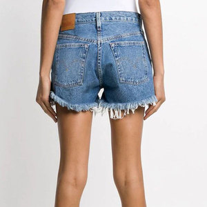 Shorts de Mezclilla para Mujer, Estilo Boyfriend, Lavado Vintage, Largura hasta la Rodilla, Personalizados OEM, Shorts Bermuda para Dama al por Mayor - Product Image 2