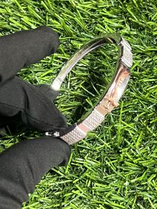 925 Sterling <b>Silver</b> Moissanite ID <b>Bracelet</b> Bar Link <b>Bangle</b> High Polish Men's Luxury Jewelry IGI Certified for Wedding Daily Wear - Product Image 2